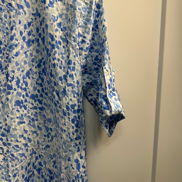 J.McLaughlin Janelle Silk-Blend Dress Blue White Size Small Easter Spring Summer - Picture 13 of 14